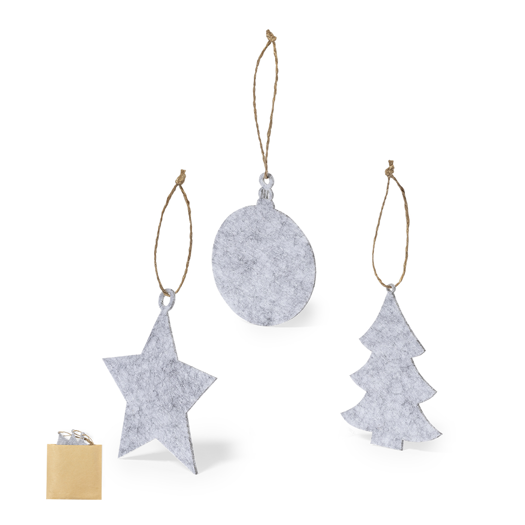 Set adornos personalizado Chandun navideños de fieltro 3 piezas - Packs de regalo personalizado - Regalo Promocional Personalizado
