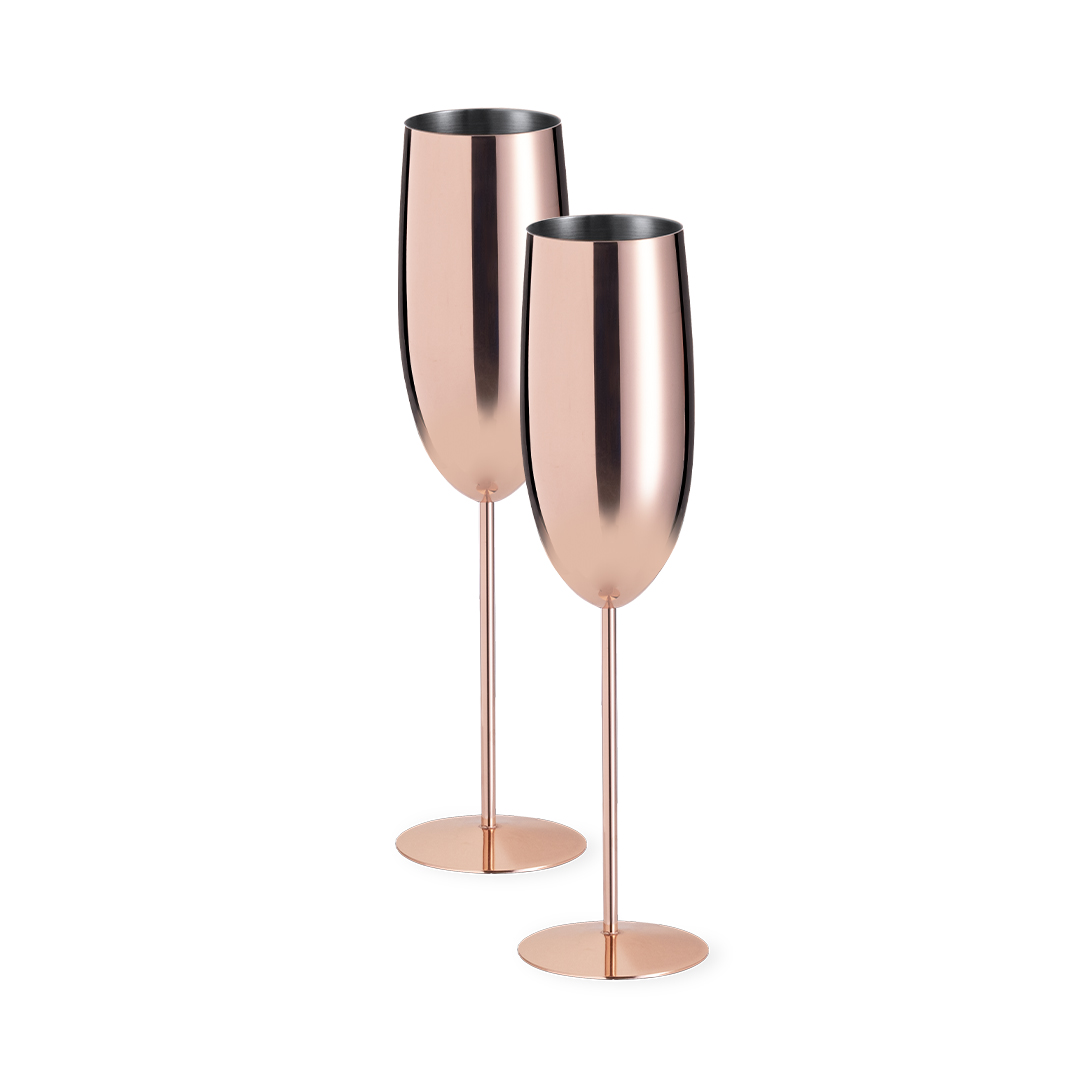 Set copas personalizado Gagax de acero inoxidable con cobre galvanizado - Packs de regalo personalizado - Regalo Promocional Personalizado