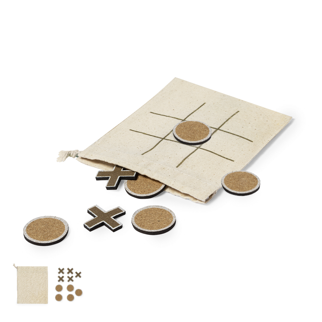 Juego personalizado Fornot tres en raya de corcho con fichas duales