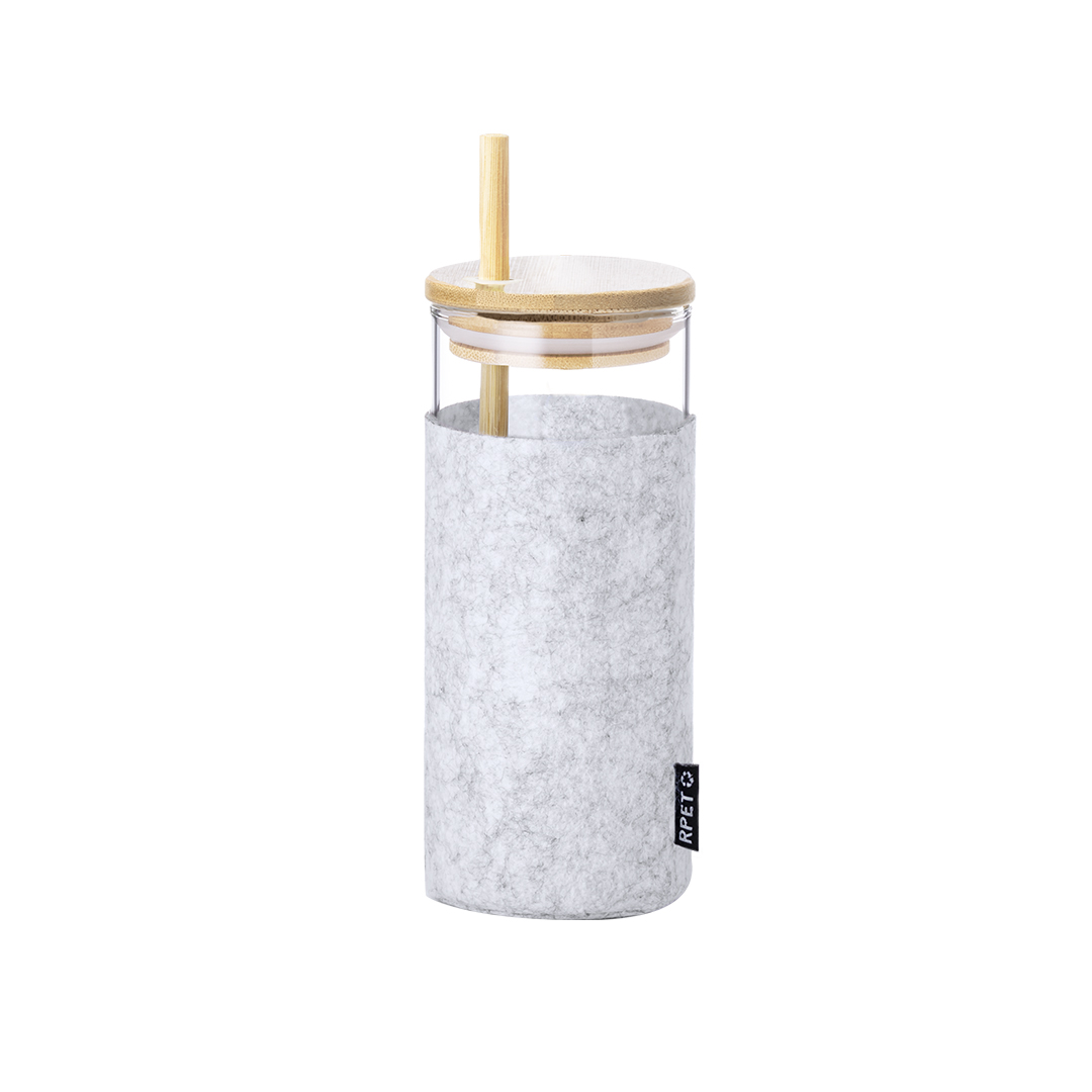 Vaso personalizado Zilber de cristal borosilicato con funda RPET - Tazas y vasos personalizados - Regalo Promocional Personalizado