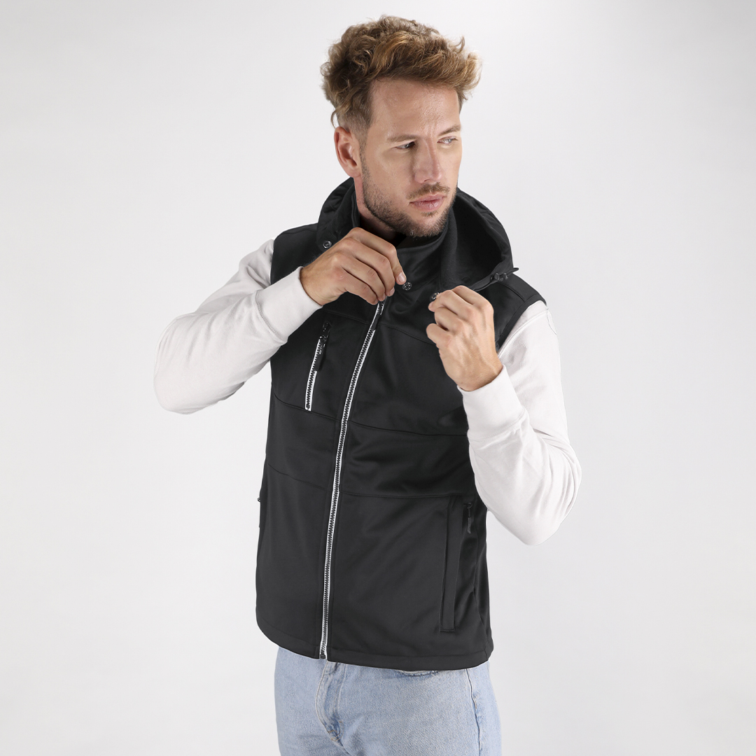 Chaleco personalizado Seldon de soft shell 300g con capucha desmontable - Ropa y accesorios - Regalo Promocional Personalizado - imagen 4