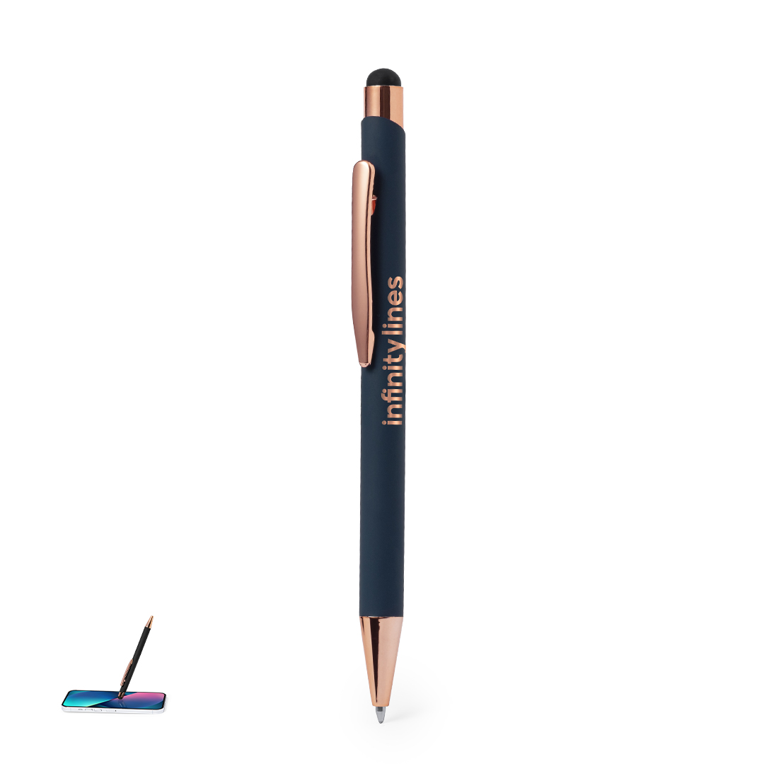 Bolígrafo puntero personalizado Taulf con tacto goma - Oficina - Regalo Promocional Personalizado