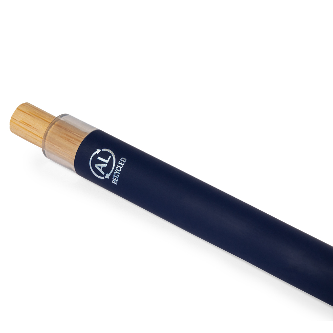 Bolígrafo personalizado Adam de aluminio reciclado con bambú - Oficina - Regalo Promocional Personalizado - vista alternativa