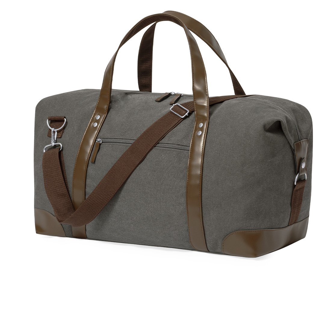 Bolso personalizado Sharyl de canvas 475g/m2 con asas de polipiel - Viaje - Regalo Promocional Personalizado