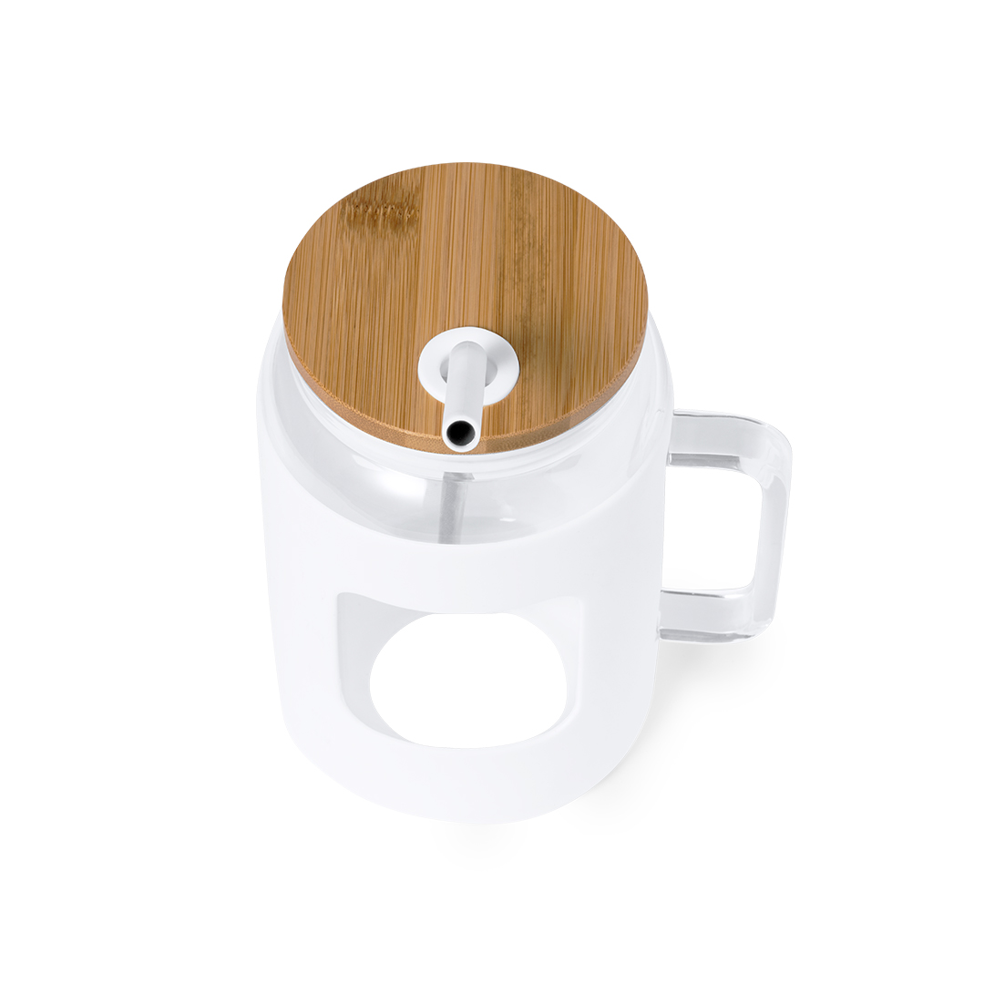 Tarro personalizado Jacin de cristal de 1,625l con tapa de bambú - Tazas y botellas - Regalo Promocional Personalizado - vista alternativa