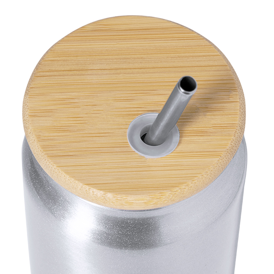 Vaso personalizado Audrey de aluminio reciclado con bambú de 430ml - Tazas y vasos personalizados - Regalo Promocional Personalizado - vista alternativa
