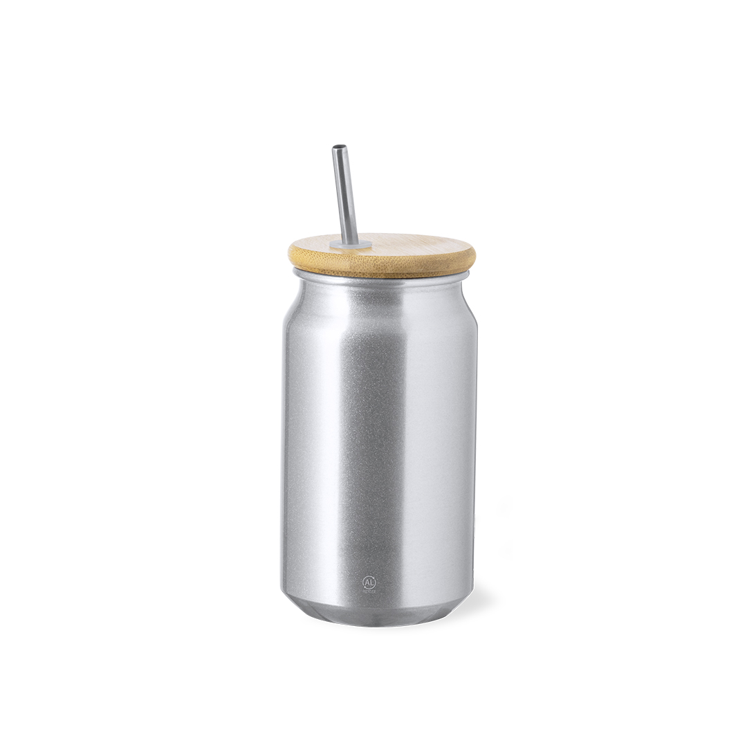 Vaso personalizado Audrey de aluminio reciclado con bambú de 430ml - Tazas y vasos personalizados - Regalo Promocional Personalizado