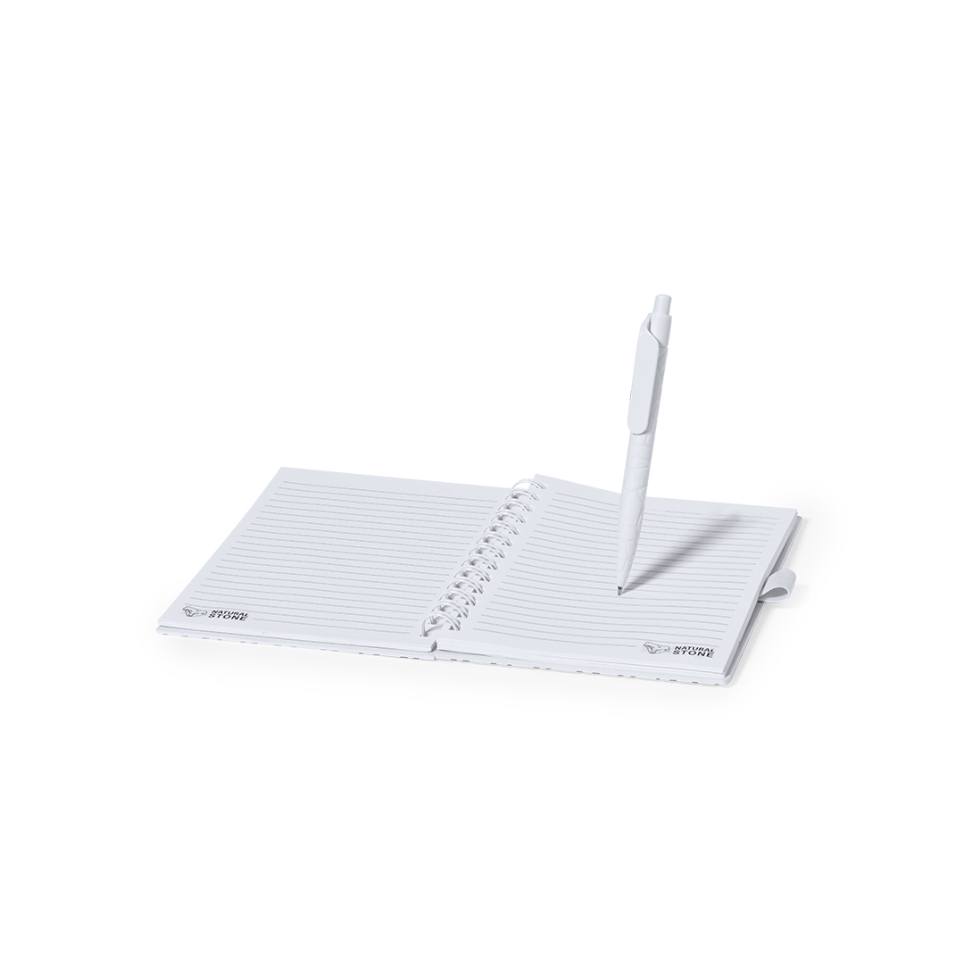 Libreta personalizada Amber set con bolígrafo de extractos de piedra - Set de escritura personalizados - Regalo Promocional Personalizado - imagen 4