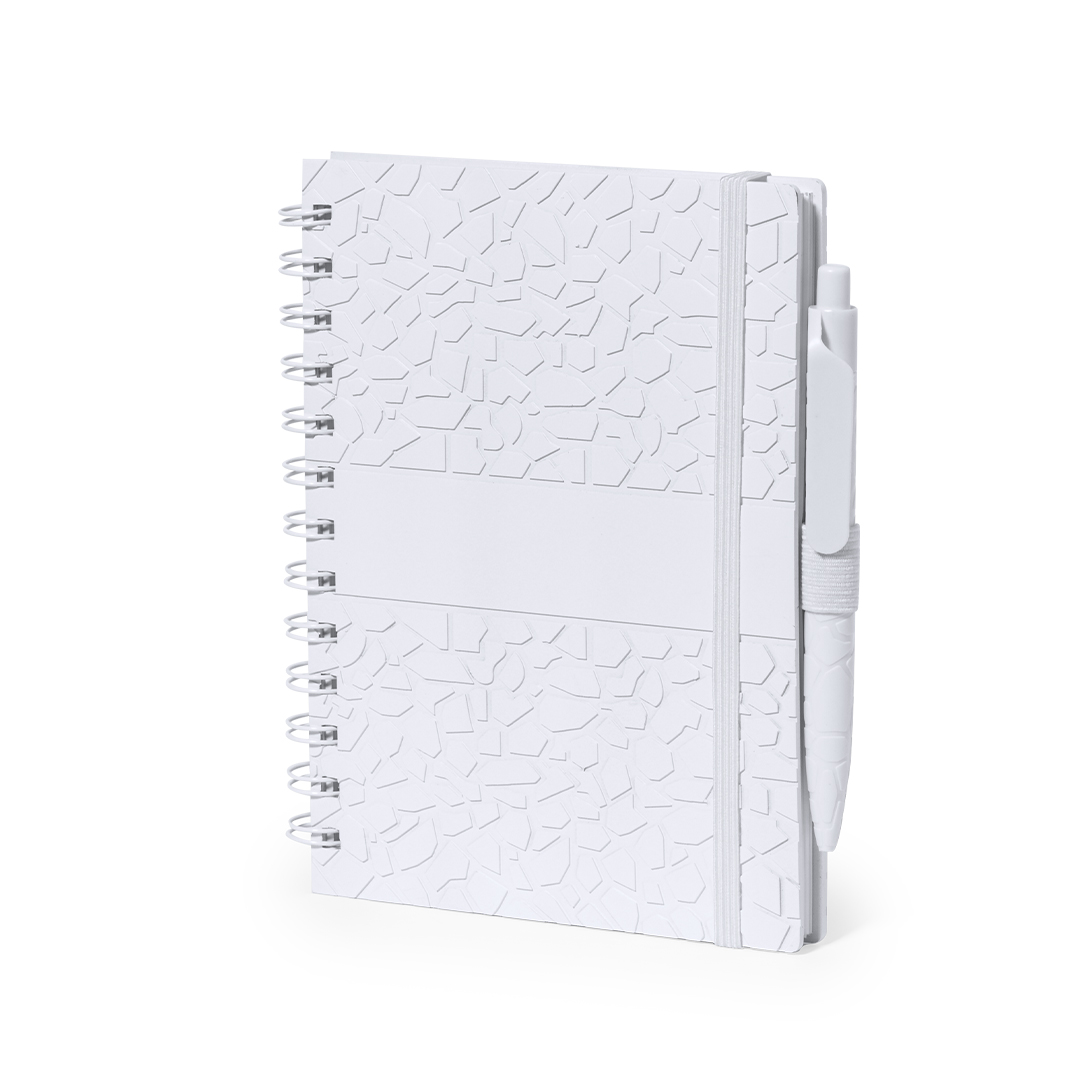 Libreta personalizada Amber set con bolígrafo de extractos de piedra - Set de escritura personalizados - Regalo Promocional Personalizado