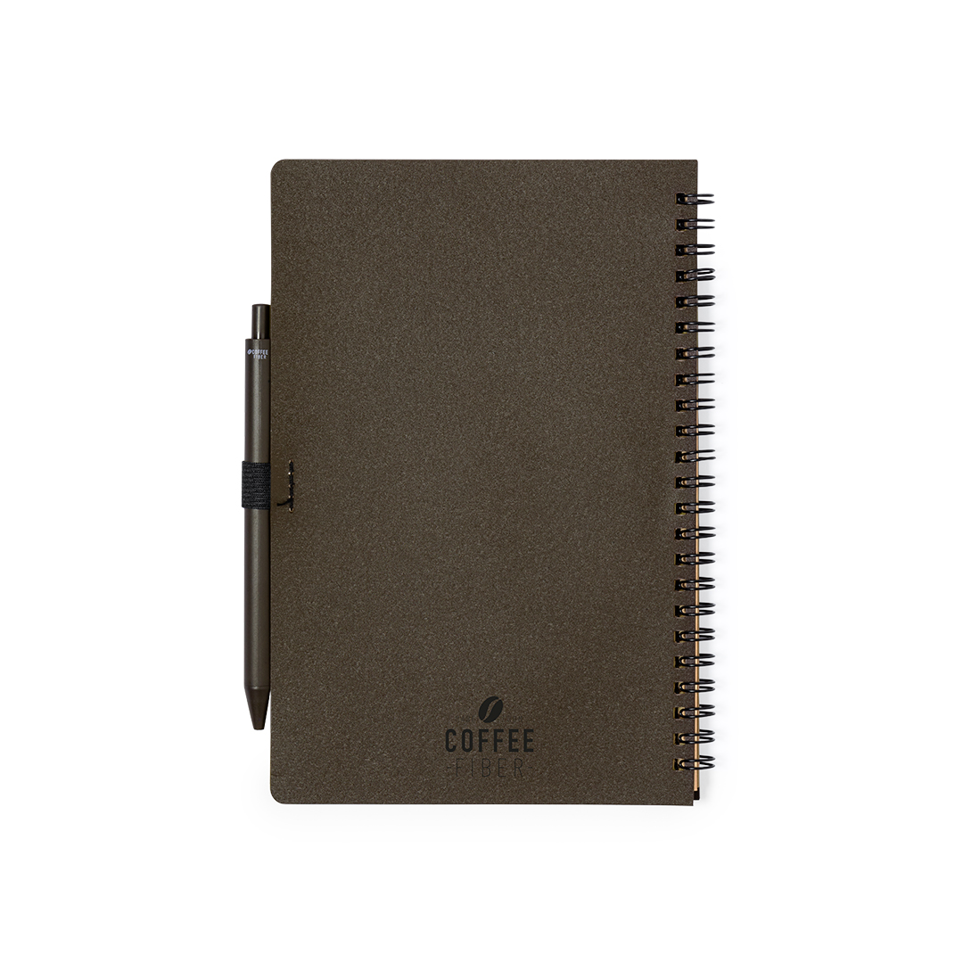 Libreta personalizada Alanna set con bolígrafo de fibra de café - Set de escritura personalizados - Regalo Promocional Personalizado - vista alternativa