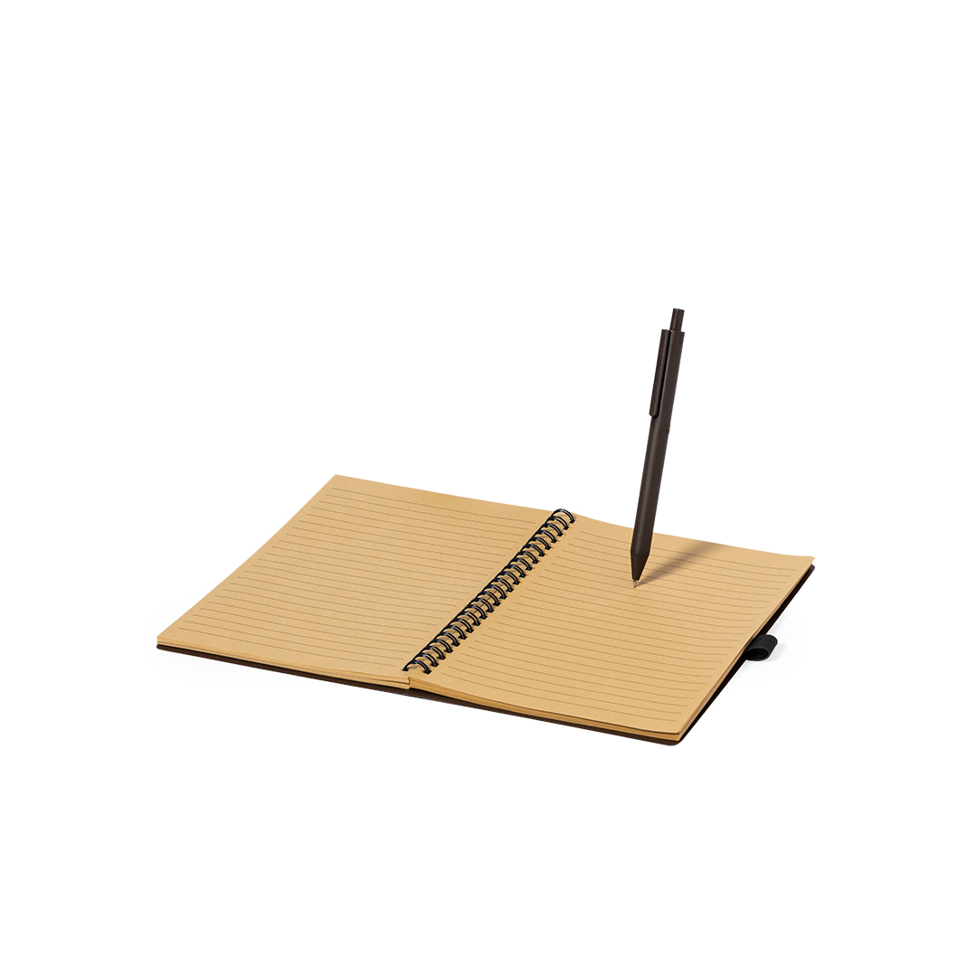 Libreta personalizada Alanna set con bolígrafo de fibra de café - Set de escritura personalizados - Regalo Promocional Personalizado - imagen 3