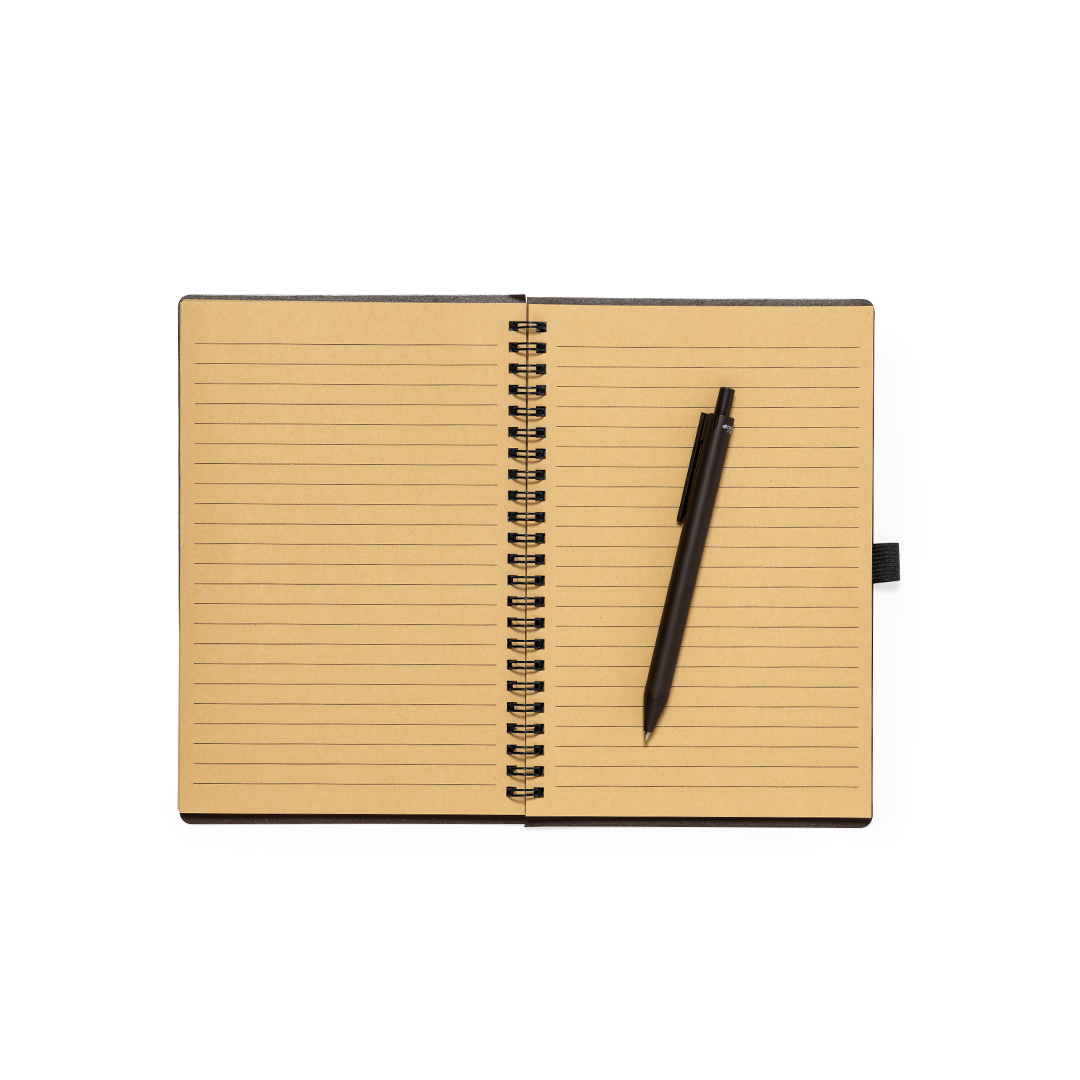 Libreta personalizada Alanna set con bolígrafo de fibra de café - Set de escritura personalizados - Regalo Promocional Personalizado - imagen 4
