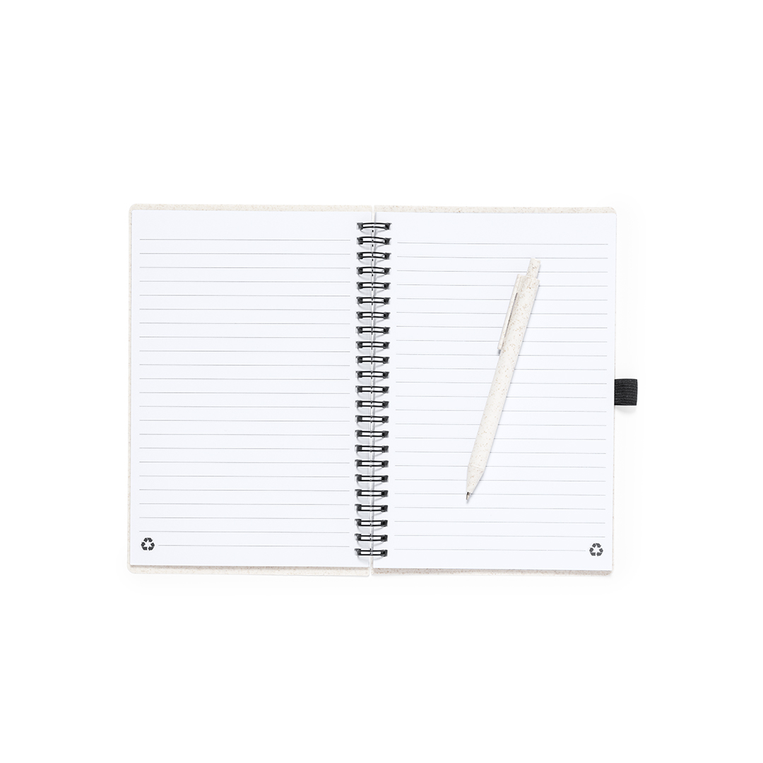 Libreta personalizada Emily set de caña de trigo con bolígrafo