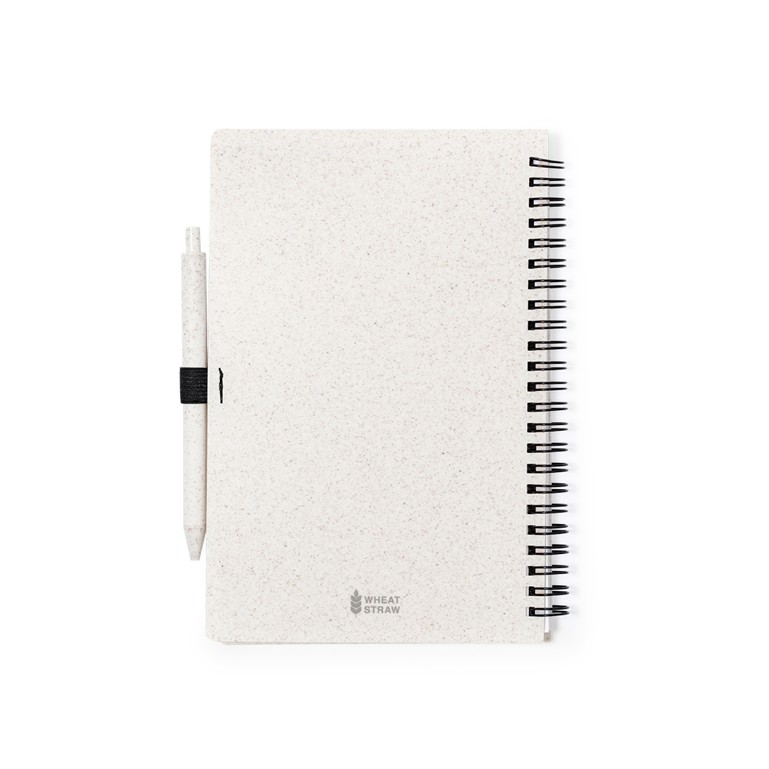 Libreta personalizada Emily set de caña de trigo con bolígrafo - Set de escritura personalizados - Regalo Promocional Personalizado - imagen 3