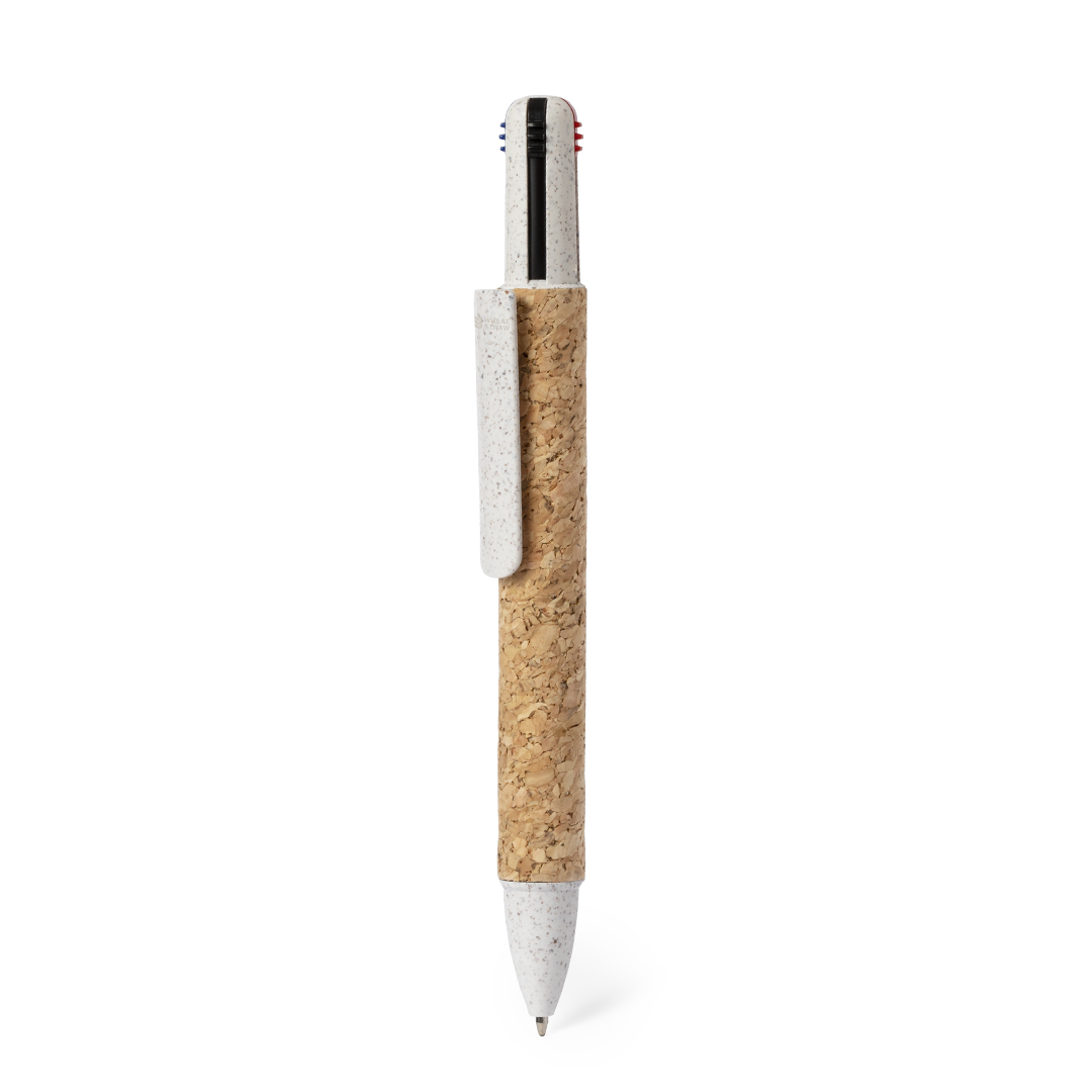 Bolígrafo personalizado Stello 4 en 1 de corcho y caña de trigo - Oficina - Regalo Promocional Personalizado