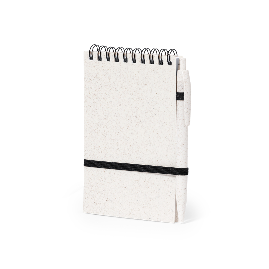 Libreta personalizada Fanny compacta de caña de trigo con bolígrafo