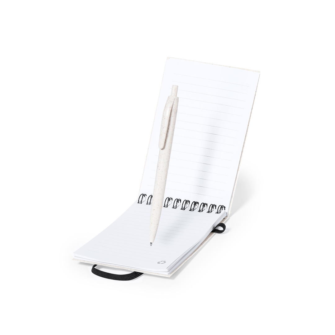 Libreta personalizada Fanny compacta de caña de trigo con bolígrafo - Oficina - Regalo Promocional Personalizado - vista alternativa