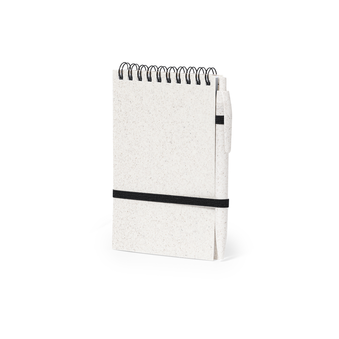 Libreta personalizada Fanny compacta de caña de trigo con bolígrafo - Oficina - Regalo Promocional Personalizado