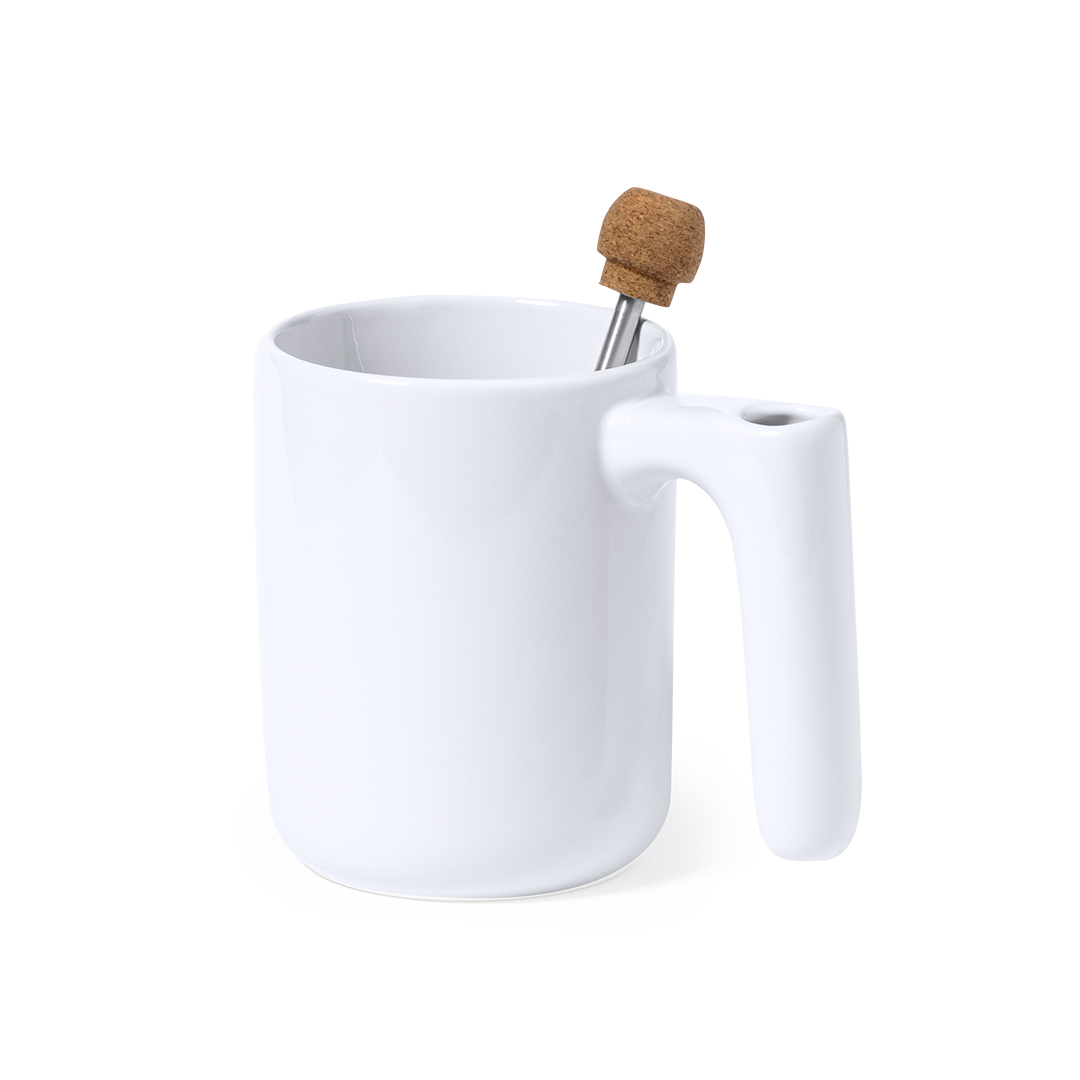 Taza de cerámcia personalizada Beverly de 500ml con agitador extensible - Tazas y vasos personalizados - Regalo Promocional Personalizado - vista alternativa