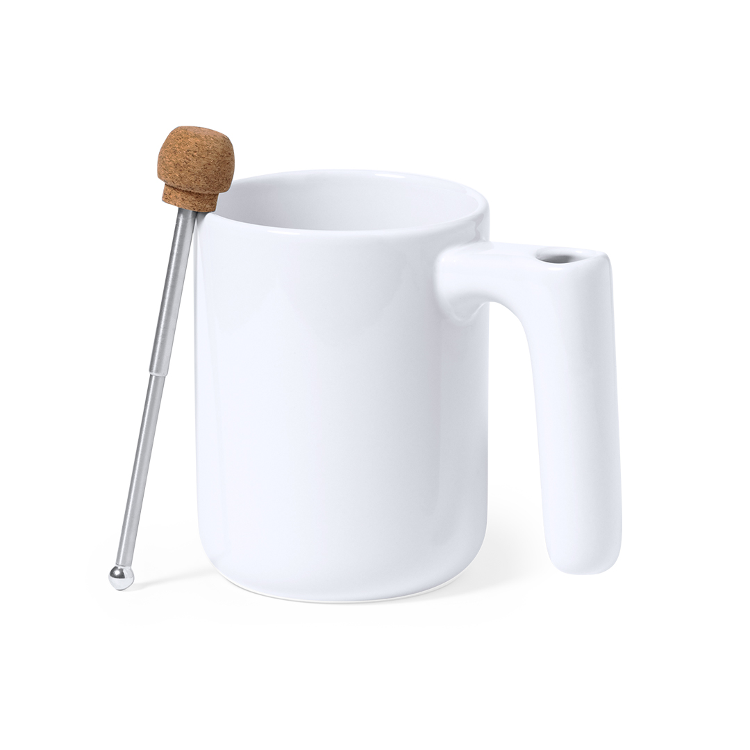 Taza de cerámcia personalizada Beverly de 500ml con agitador extensible - Tazas y vasos personalizados - Regalo Promocional Personalizado - imagen 3