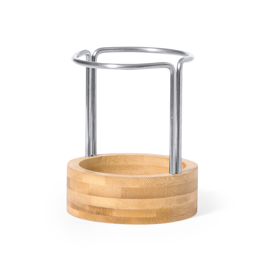 Lapicero personalizado Oswin de bambú con acero inoxidable