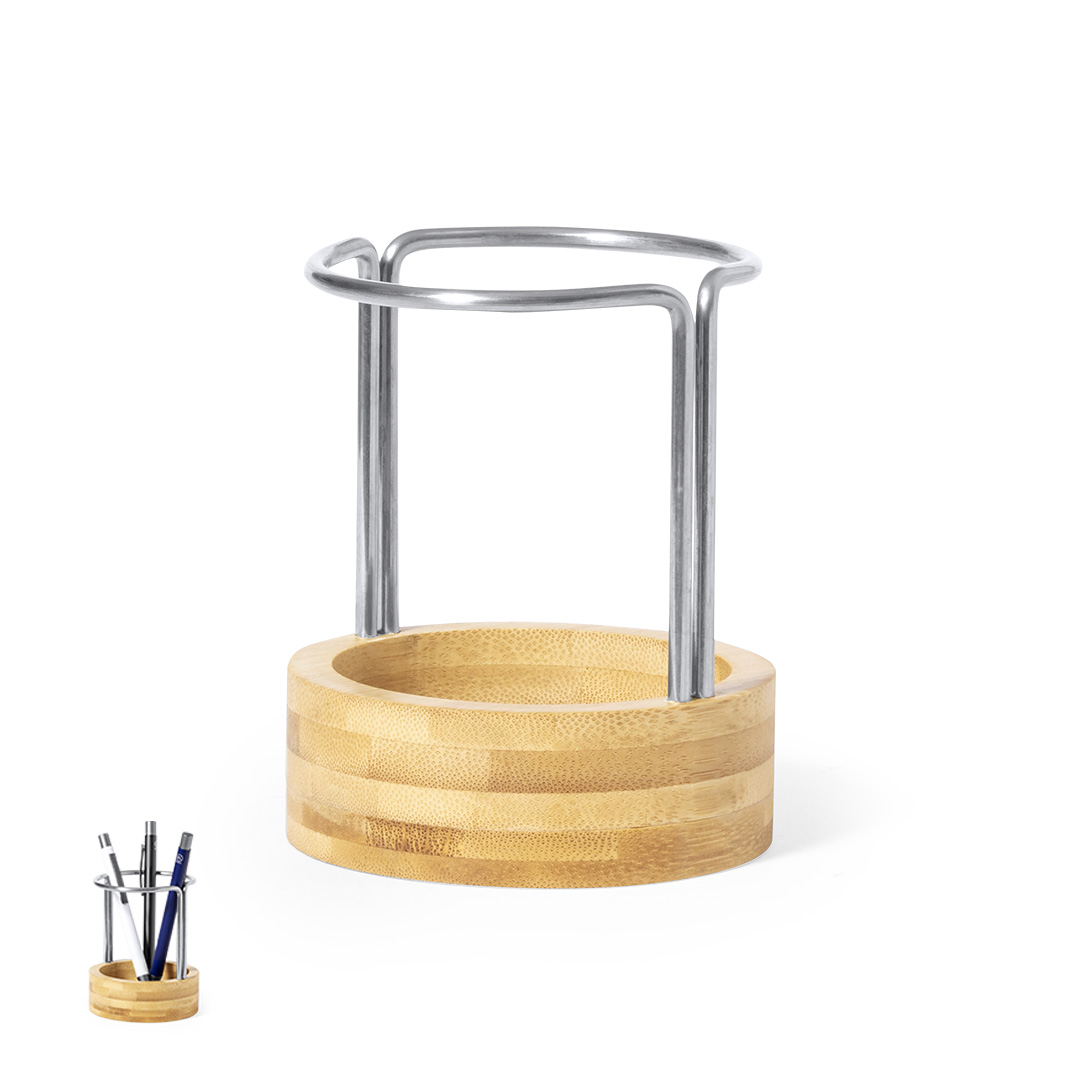 Lapicero personalizado Oswin de bambú con acero inoxidable - Oficina - Regalo Promocional Personalizado