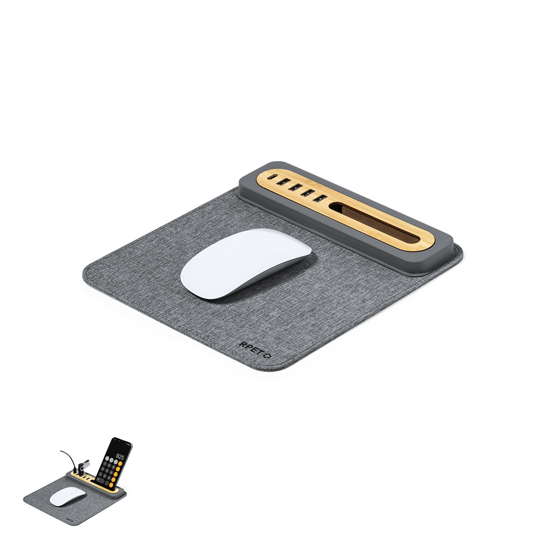 Alfombrilla multifunción Craig RPET bambú - Tecnología - Regalo Promocional Personalizado