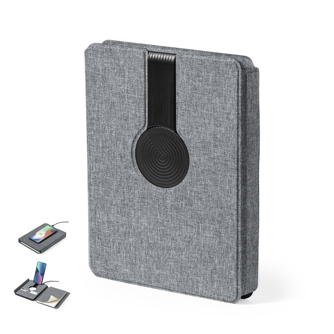 Bloc personalizado Multifunción Morrison en RPET con cargador dual y batería 5000mAh - Tecnología - Regalo Promocional Personalizado