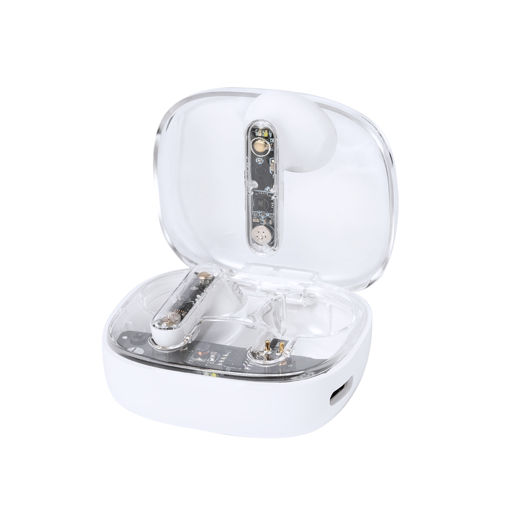 Auriculares Webex transparente Bluetooth 5.3 bolsa reciclada