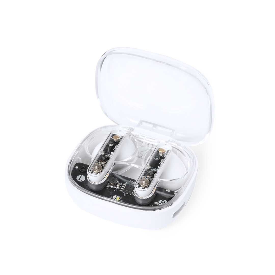 Auriculares Webex transparente Bluetooth 5.3 bolsa reciclada - Tecnología - Regalo Promocional Personalizado - imagen 6