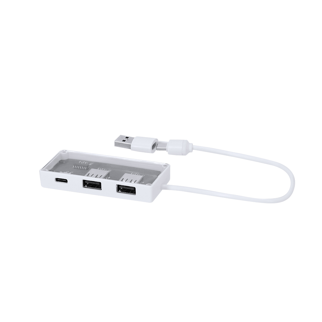 Puerto USB personalizado Hevan transparente con diseño distintivo - Tecnología - Regalo Promocional Personalizado