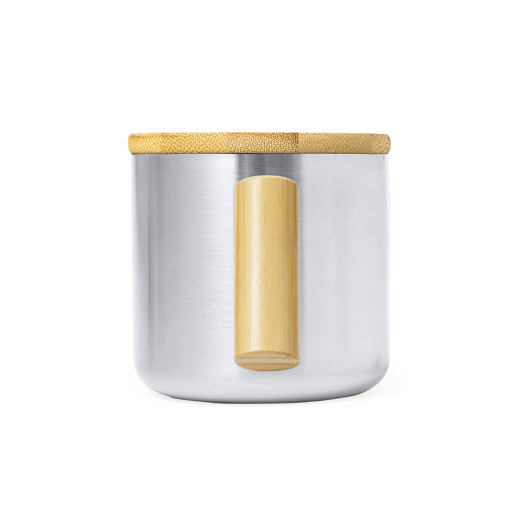 Taza térmica personalizada Claire de acero inox reciclado con bambú de 330ml - Tazas y vasos personalizados - Regalo Promocional Personalizado - imagen 4