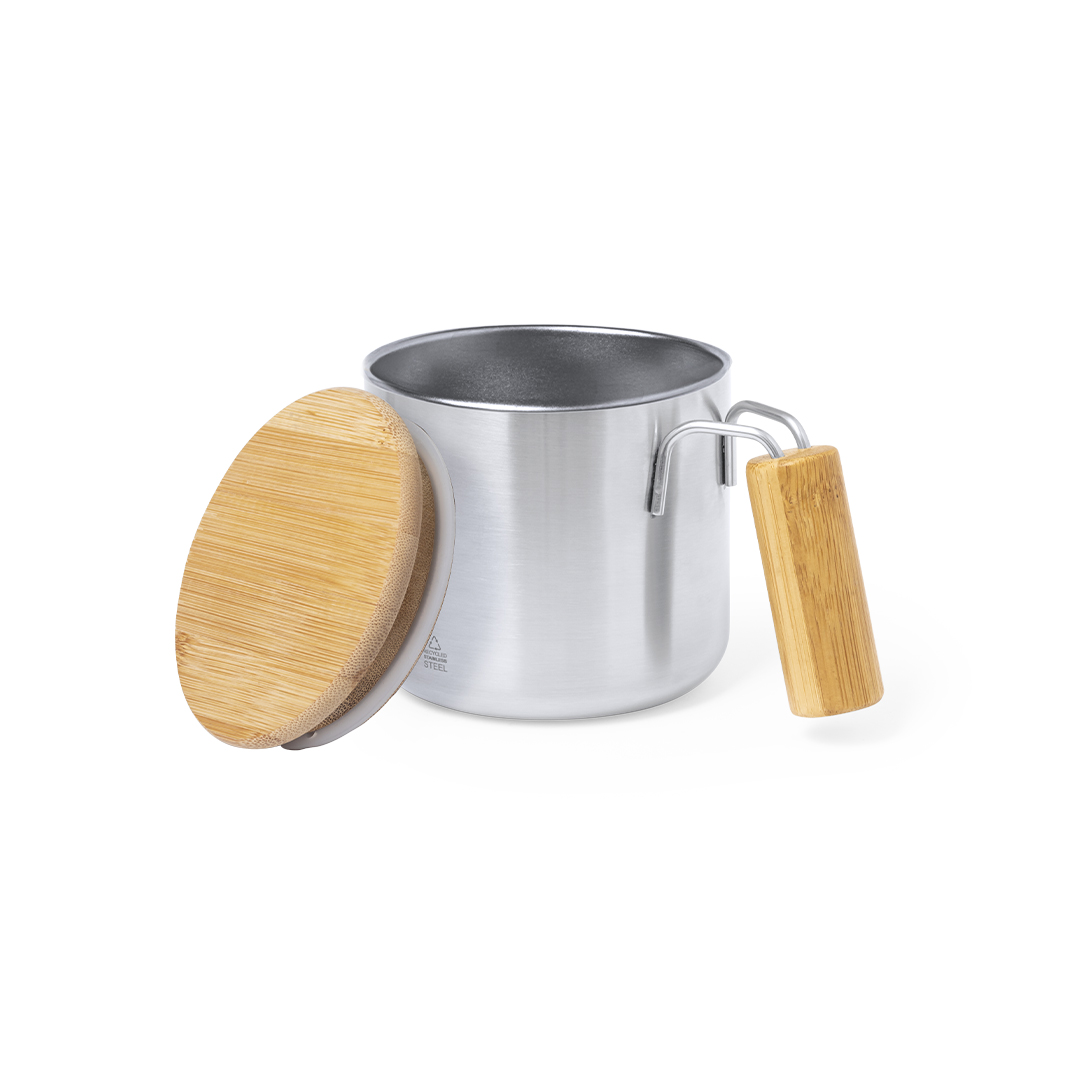 Taza térmica personalizada Claire de acero inox reciclado con bambú de 330ml - Tazas y vasos personalizados - Regalo Promocional Personalizado - imagen 5