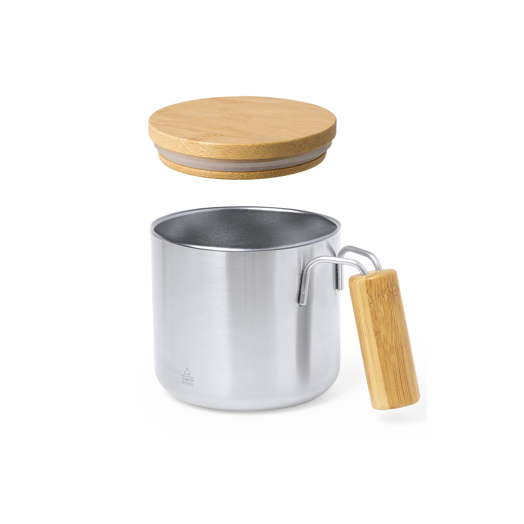 Taza térmica personalizada Claire de acero inox reciclado con bambú de 330ml - Tazas y vasos personalizados - Regalo Promocional Personalizado - imagen 6