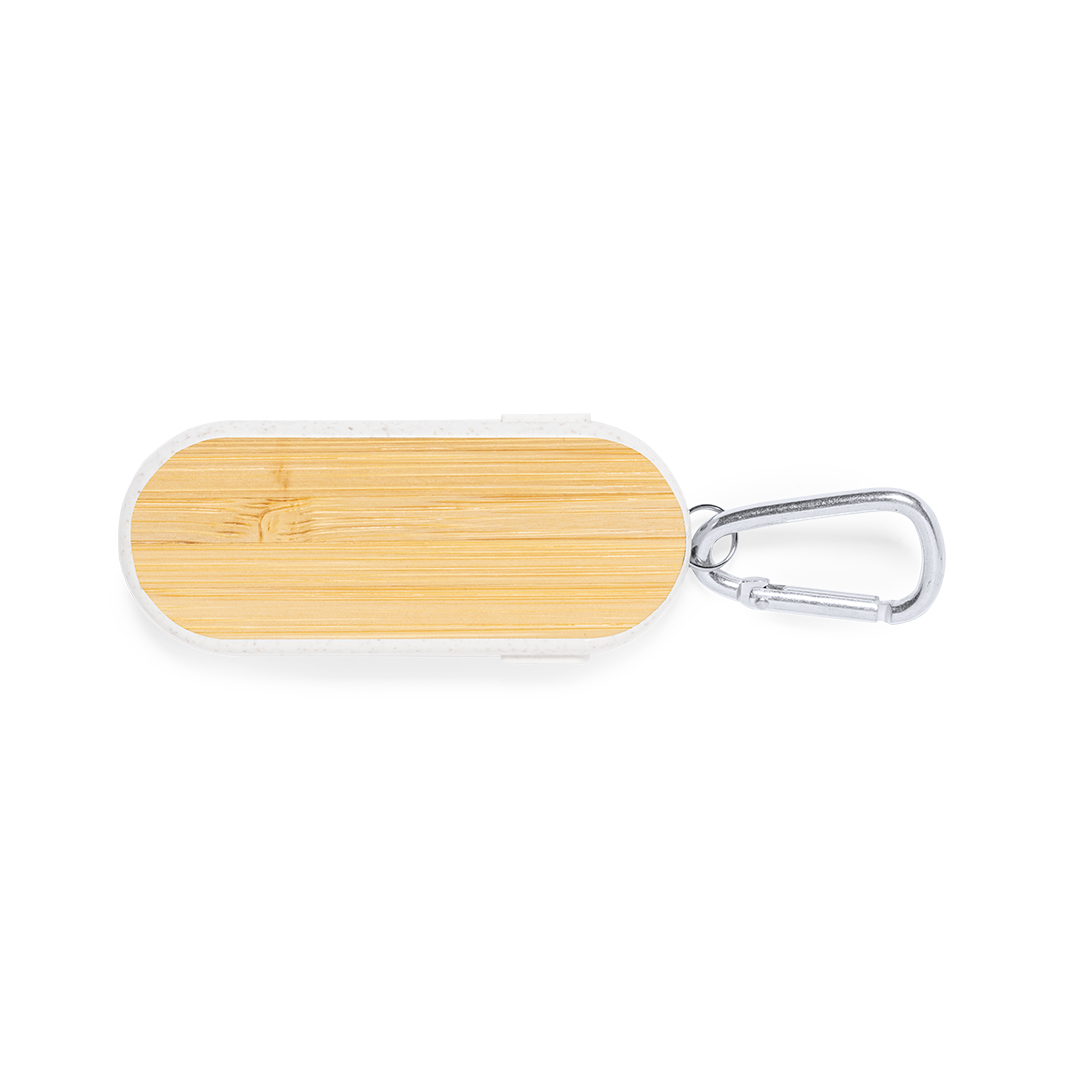 Cable cargador personalizado Abby de trigo y bambú con mosquetón - Tecnología - Regalo Promocional Personalizado - vista alternativa