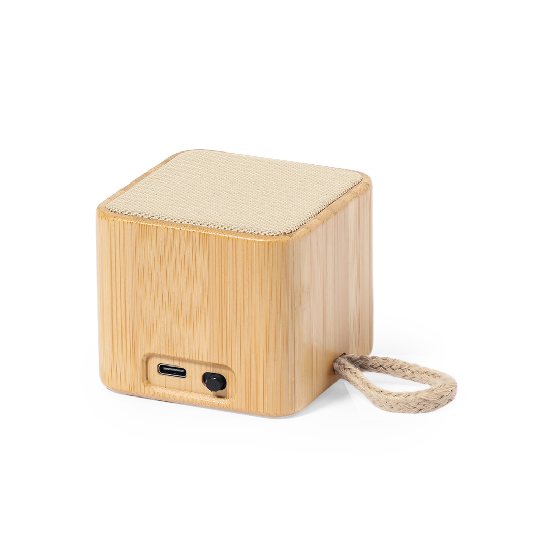 Altavoz Kiefer bambú algodón con asa natural - Tecnología - Regalo Promocional Personalizado - vista alternativa