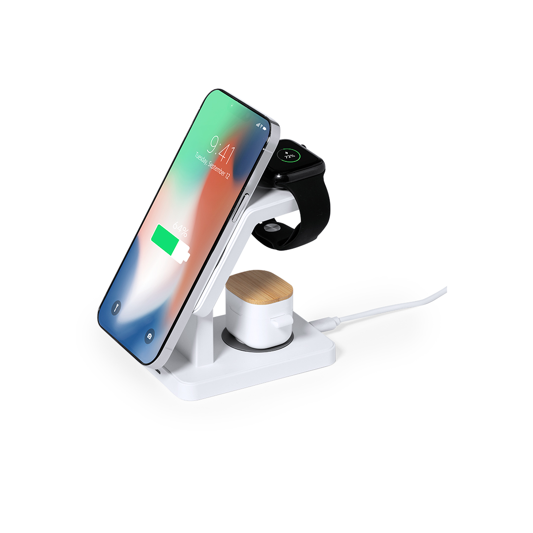 Cargador personalizado Krastop inalámbrico 15W multidispositivo completo