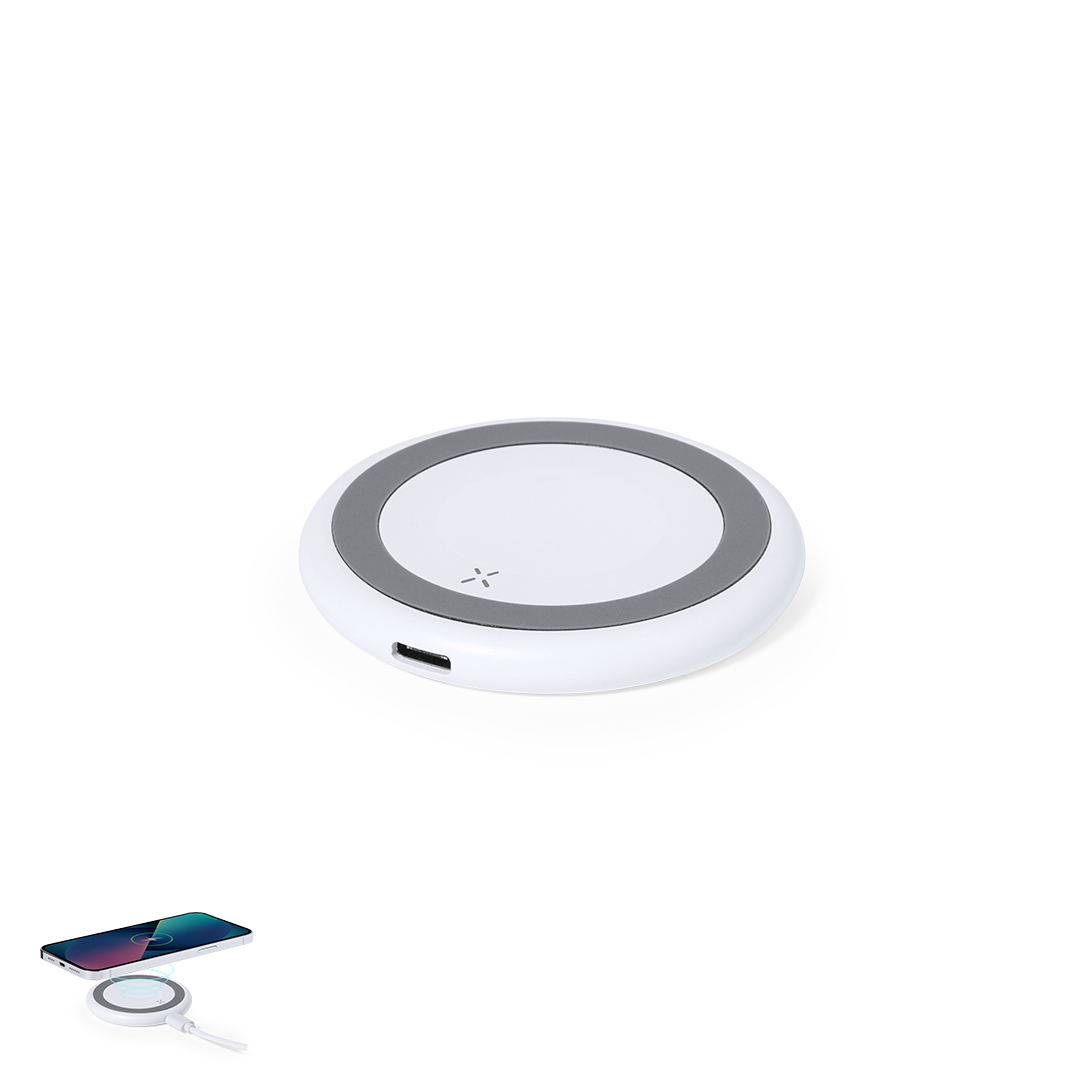 Cargador personalizado Joyce inalámbrico 15W circular multidispositivo - Tecnología - Regalo Promocional Personalizado