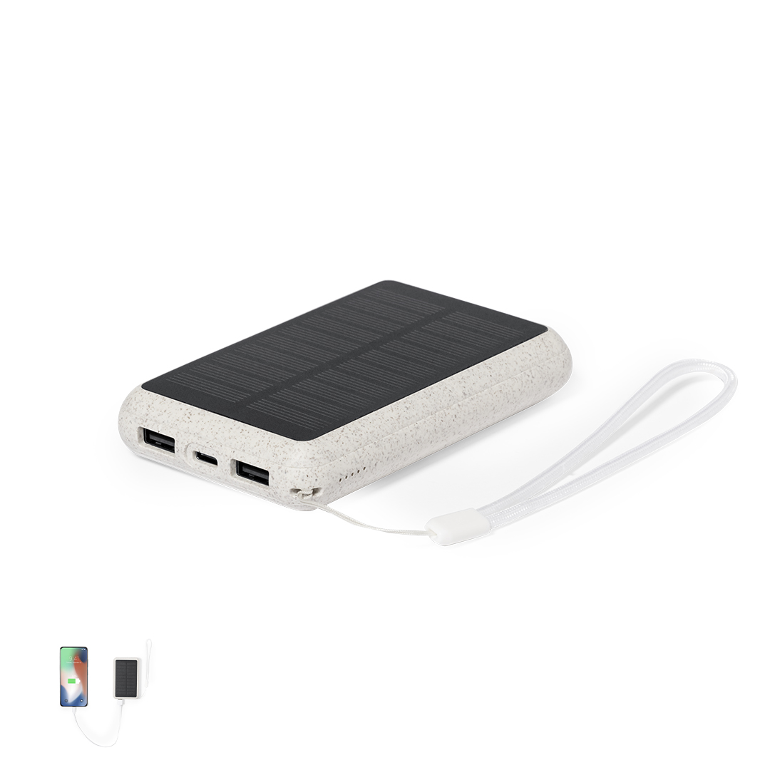 Power Bank personalizada Dawson solar de fibra de trigo de 5000mAh - Tecnología - Regalo Promocional Personalizado