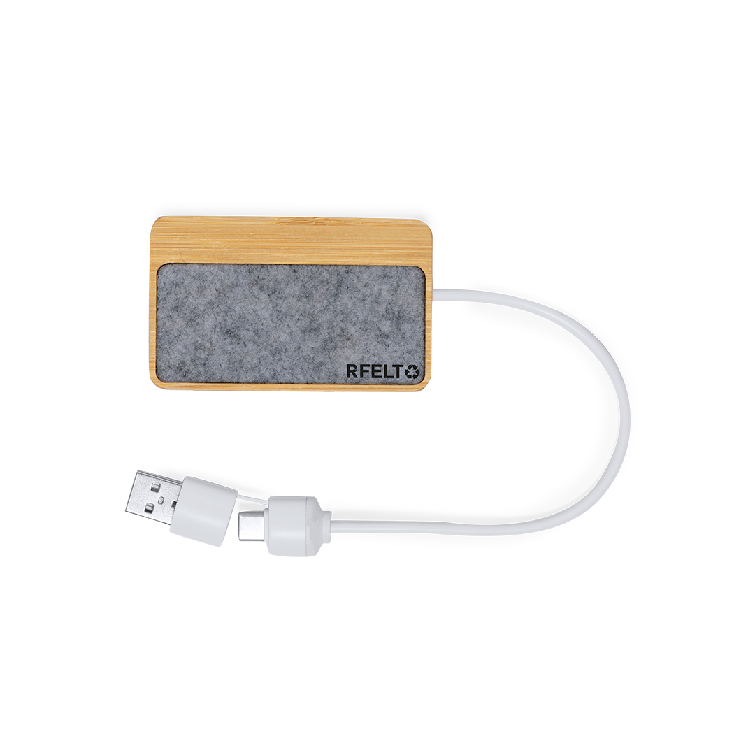 Puerto USB personalizado Barney de bambú y fieltro RPET - Tecnología - Regalo Promocional Personalizado - imagen 3