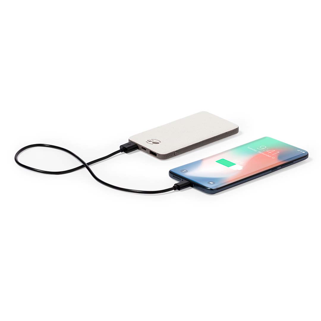 Power Bank personalizada Mayer de fibra de café y algodón reciclado de 5000mAh - Tecnología - Regalo Promocional Personalizado - vista alternativa