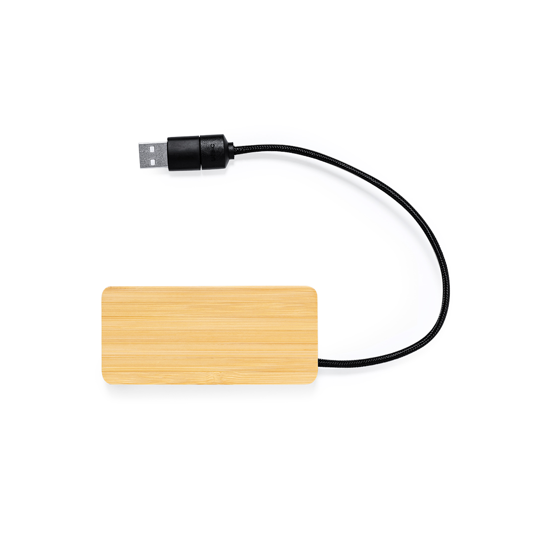 Puerto USB personalizado Ginger de bambú con iluminación LED - Tecnología - Regalo Promocional Personalizado - vista alternativa