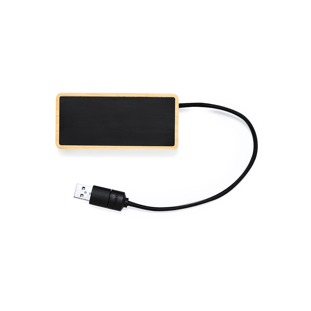 Puerto USB personalizado Ginger de bambú con iluminación LED - Tecnología - Regalo Promocional Personalizado - imagen 3