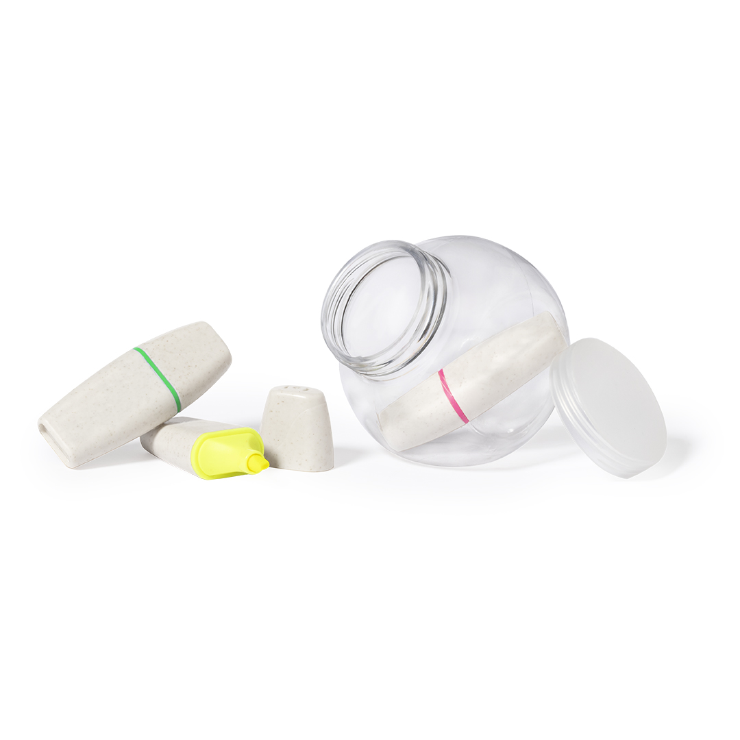 Set marcadores personalizado Toaren de caña de trigo bote transparente - Oficina - Regalo Promocional Personalizado - imagen 3