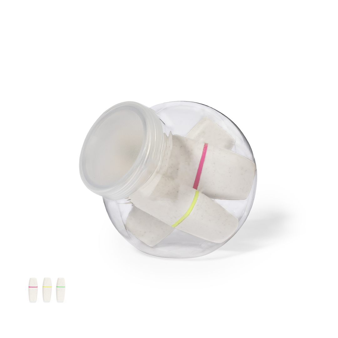 Set marcadores personalizado Toaren de caña de trigo bote transparente - Oficina - Regalo Promocional Personalizado
