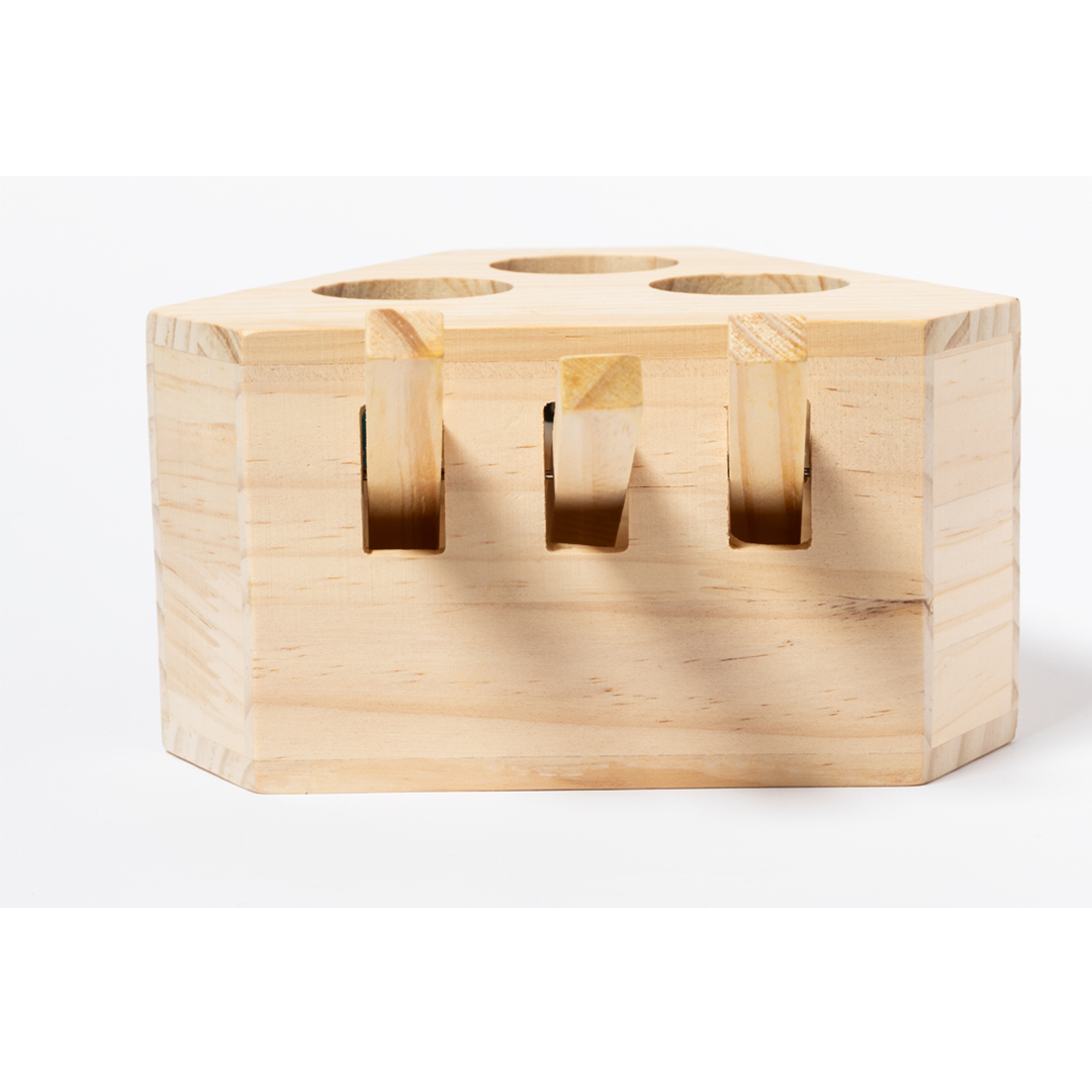 Juego para mascotas personalizado Kesel de madera con 3 figuras interactivas