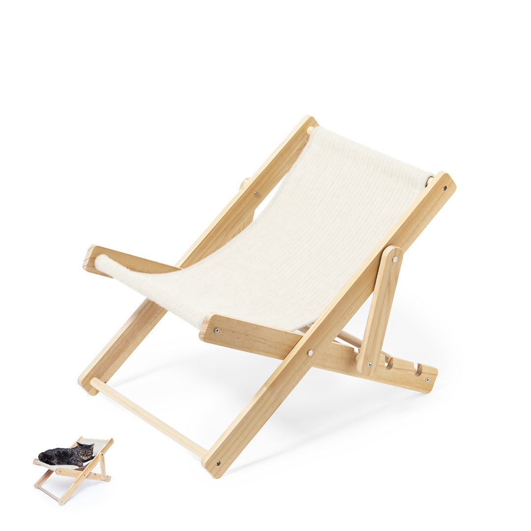 Silla para mascostas personalizada Diny de madera con canvas confortable - Verano - Regalo Promocional Personalizado