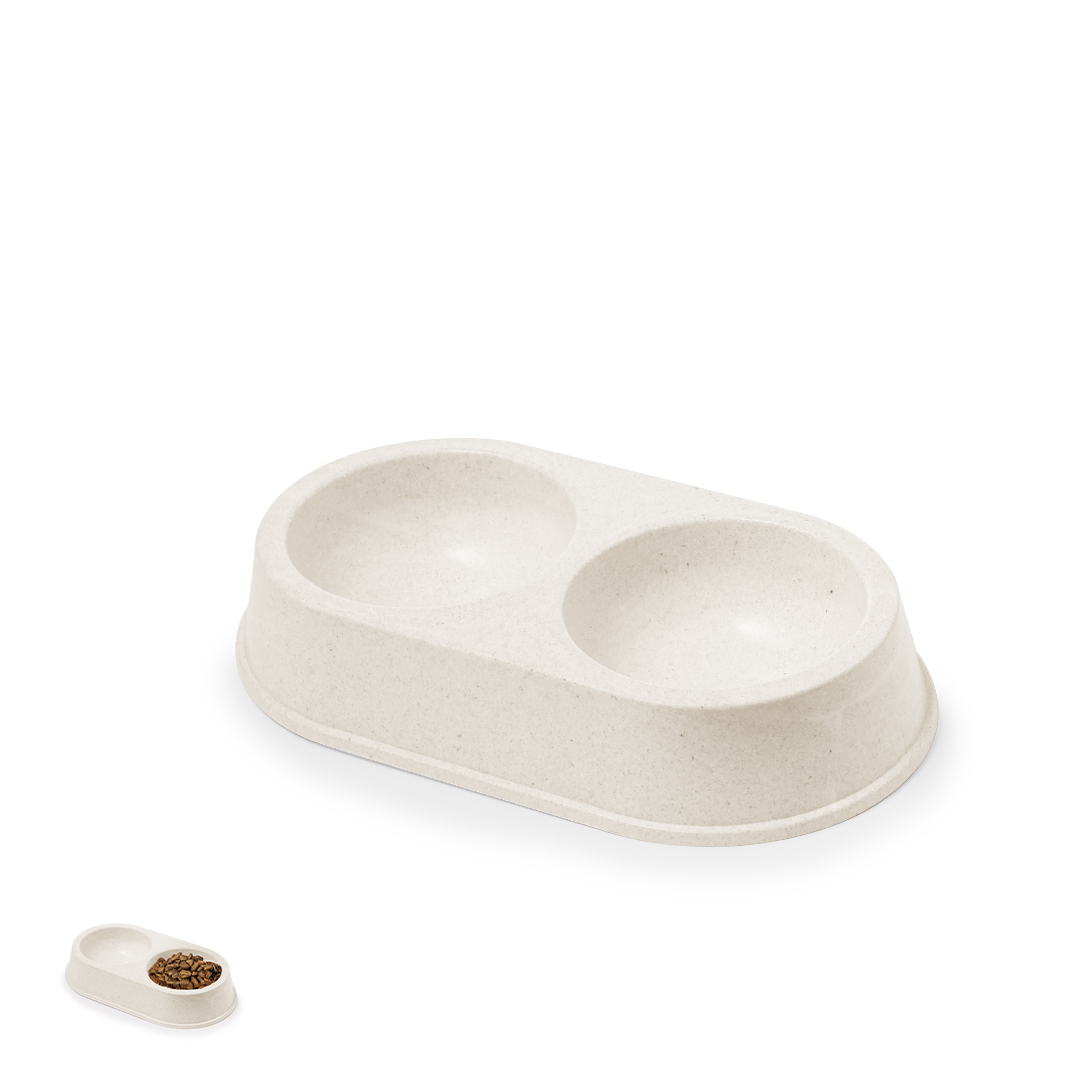 Bowl personalizado Tremony de bambú con doble compartimento - Mascotas - Regalo Promocional Personalizado