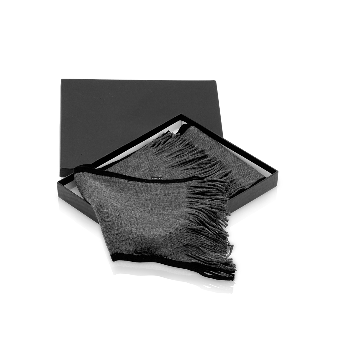 Bufanda personalizada Aronax de poliéster RPET bitono con flecos - Ropa y accesorios - Regalo Promocional Personalizado