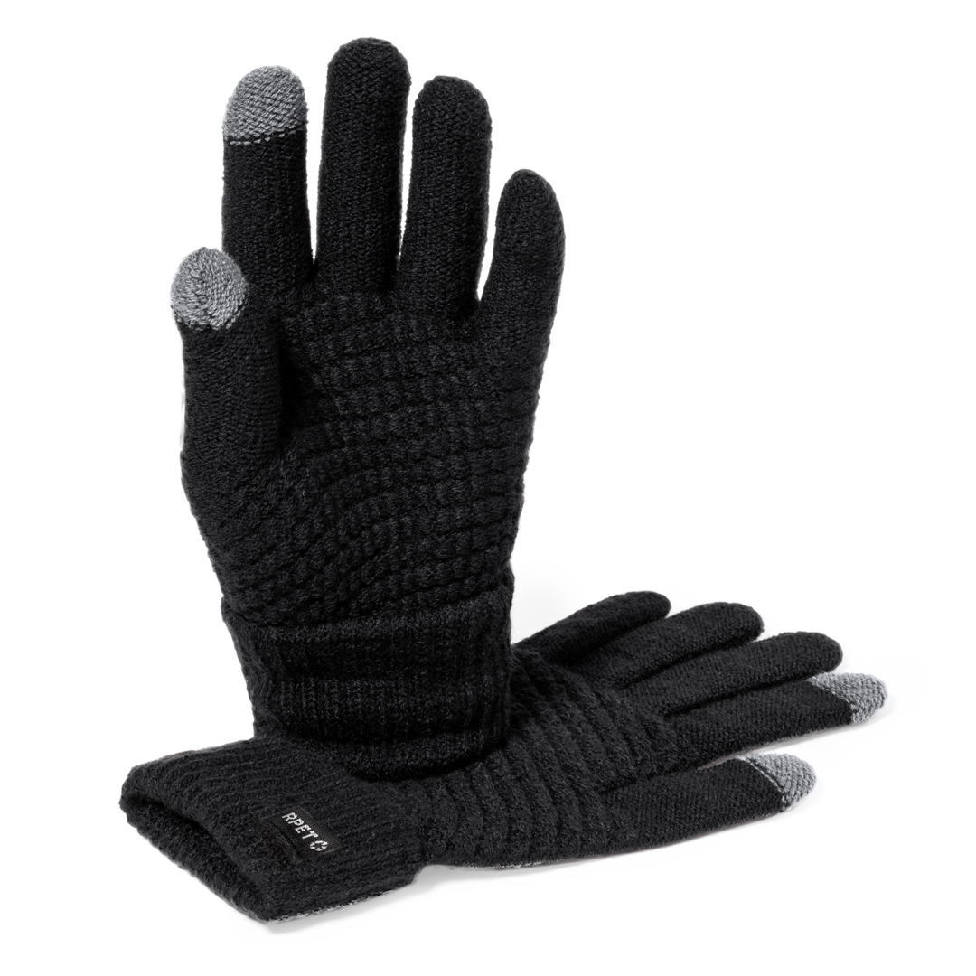 Guante táctil personalizado Demsey de poliéster RPET con función en dos dedos